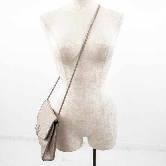 Vintage 80s Coated Canvas Leather Crossbody Bag - Picture 7 of 13